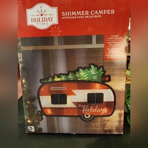 Holiday Time Festive Camper with Red and Green Accents. 11.5" x 15.5" New In Box
